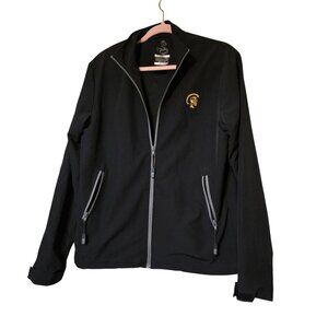 Swannie Apparel Black Full-Zip Jacket Embroidered Trojan‎ Logo Lightweight Men S
